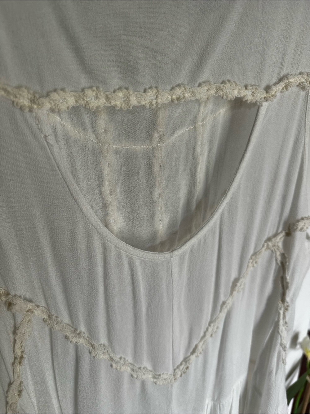 POL White Tank Top with Cream Braided Trim - Picture 7 of 9